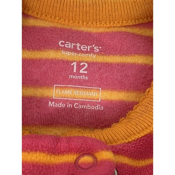Sleepers fleece footie pajamas Carters Size 12M - Picture 3 of 4
